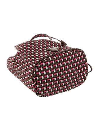 Prada Enameled Metal Triangle Bucket Bag