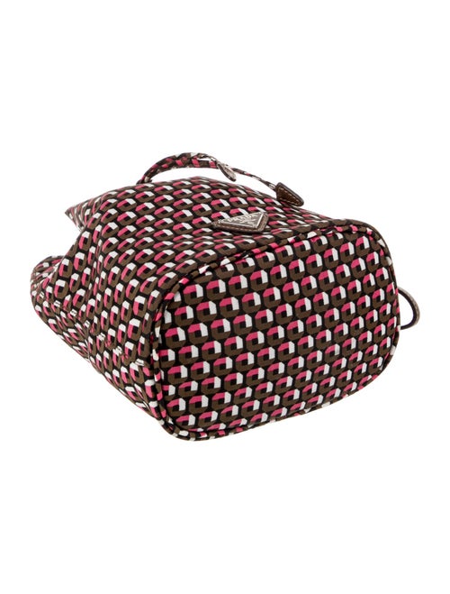 Prada Enameled Metal Triangle Bucket Bag