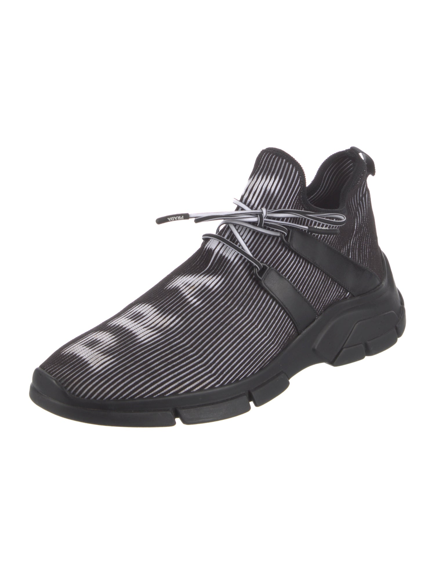 Prada Striped Athletic Sneakers