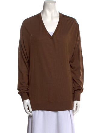 Prada V-Neck Long Sleeve Pullover