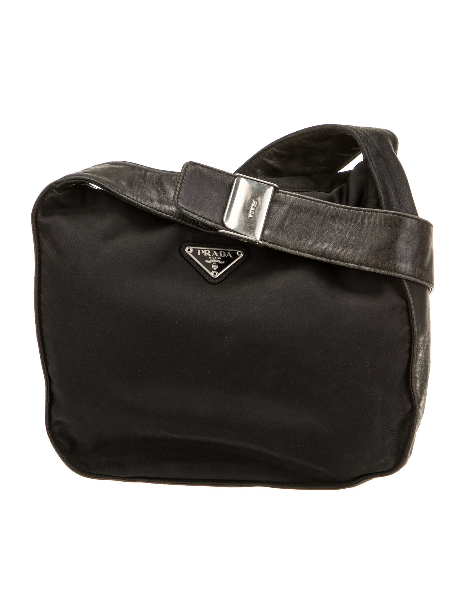 Prada Enameled Metal Triangle Shoulder Bag Vintage