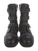 Stuart Weitzman Leather Studded Accents Combat Boots