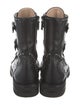 Stuart Weitzman Leather Studded Accents Combat Boots