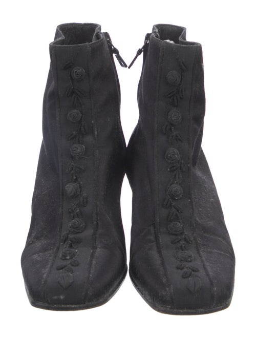 Prada Embroidered Accent Lace-Up Boots