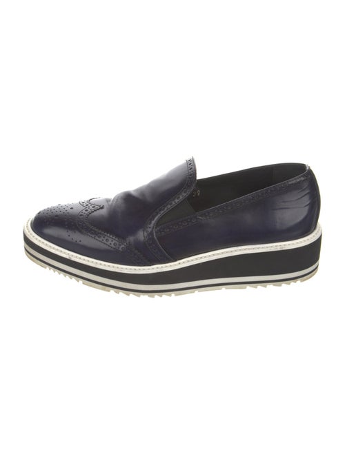 Prada Leather Lasercut Accents Loafers