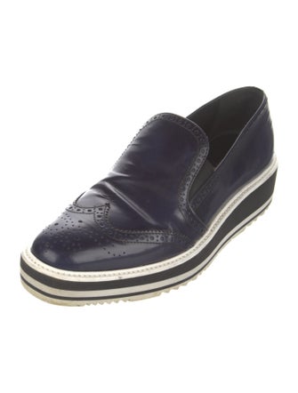 Prada Leather Lasercut Accents Loafers