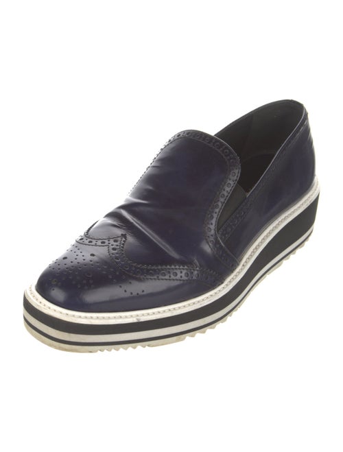 Prada Leather Lasercut Accents Loafers