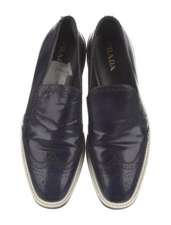 Prada Leather Lasercut Accents Loafers