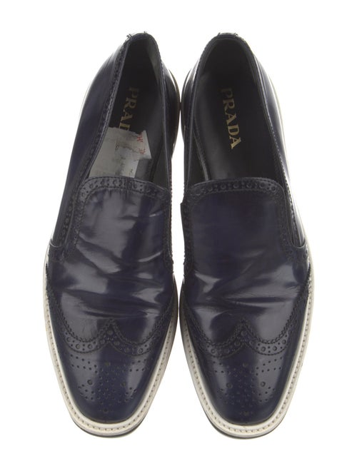 Prada Leather Lasercut Accents Loafers