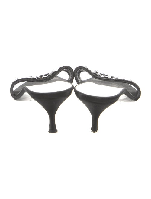 Prada Satin Crystal Embellishments Slides