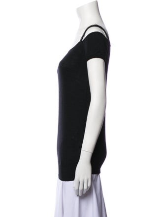 Prada Square Neckline Short Sleeve Top