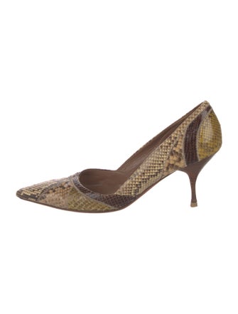 Prada Snakeskin Animal Print D'Orsay Pumps
