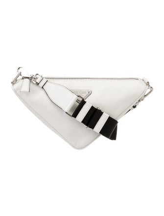 Prada Enameled Metal Triangle Triangle