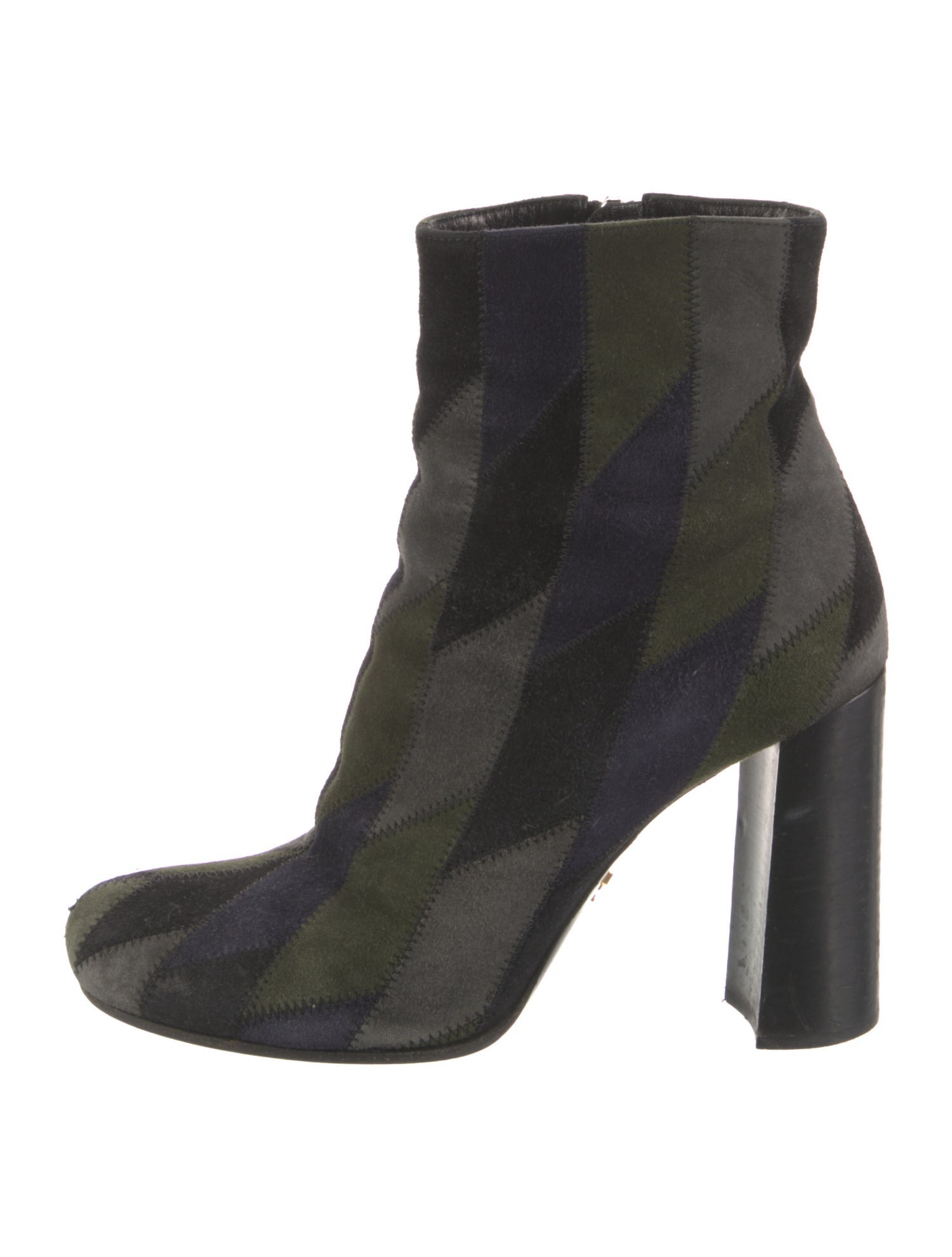 Prada Suede Colorblock Pattern Boots