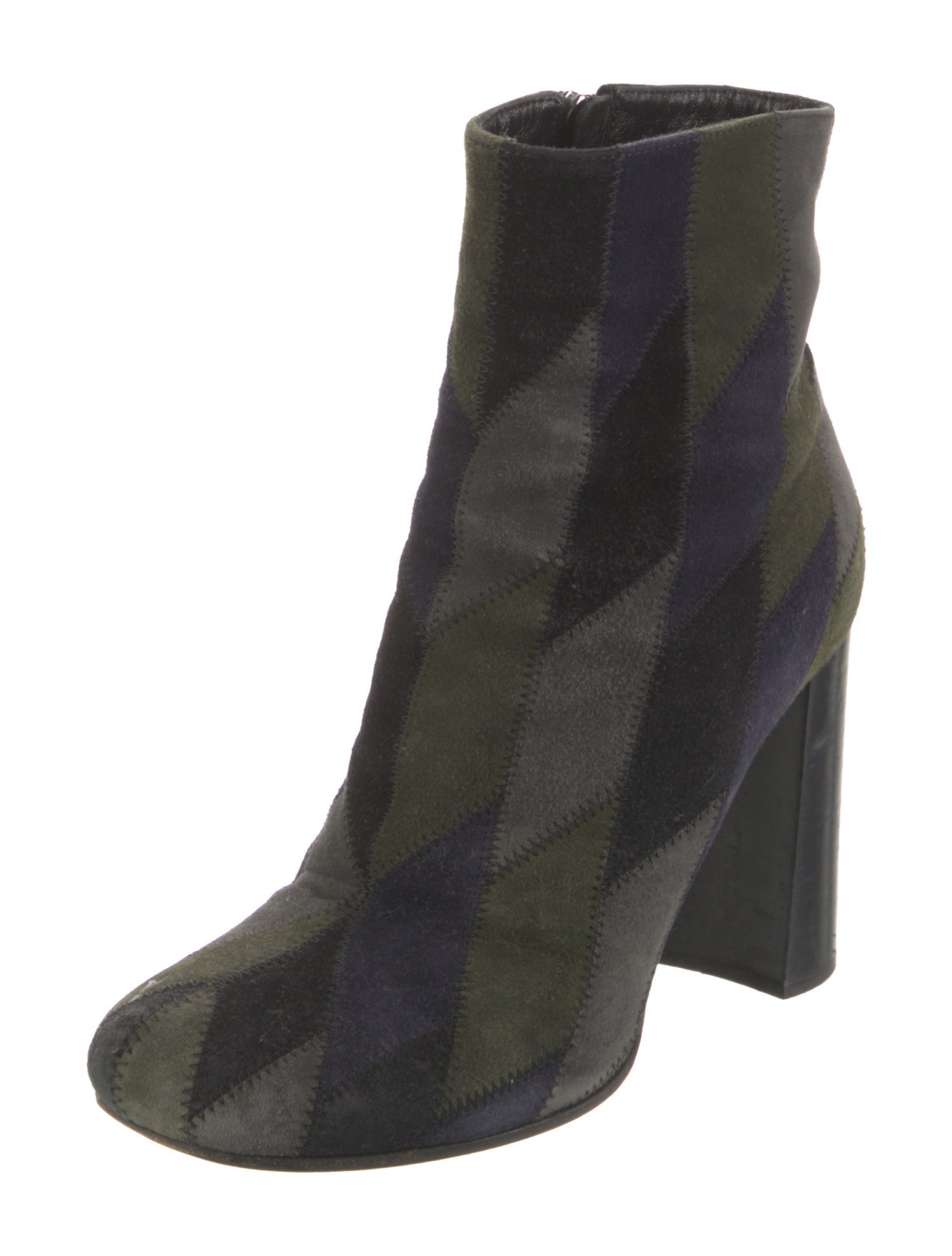Prada Suede Colorblock Pattern Boots