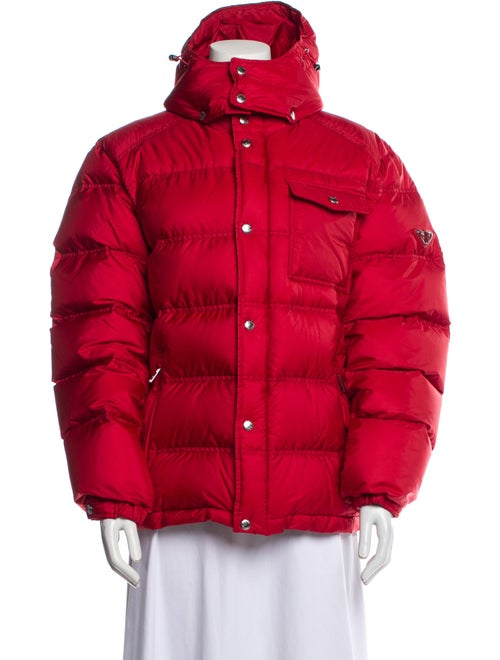 Prada 2021 Enameled Metal Triangle Puffer Coat