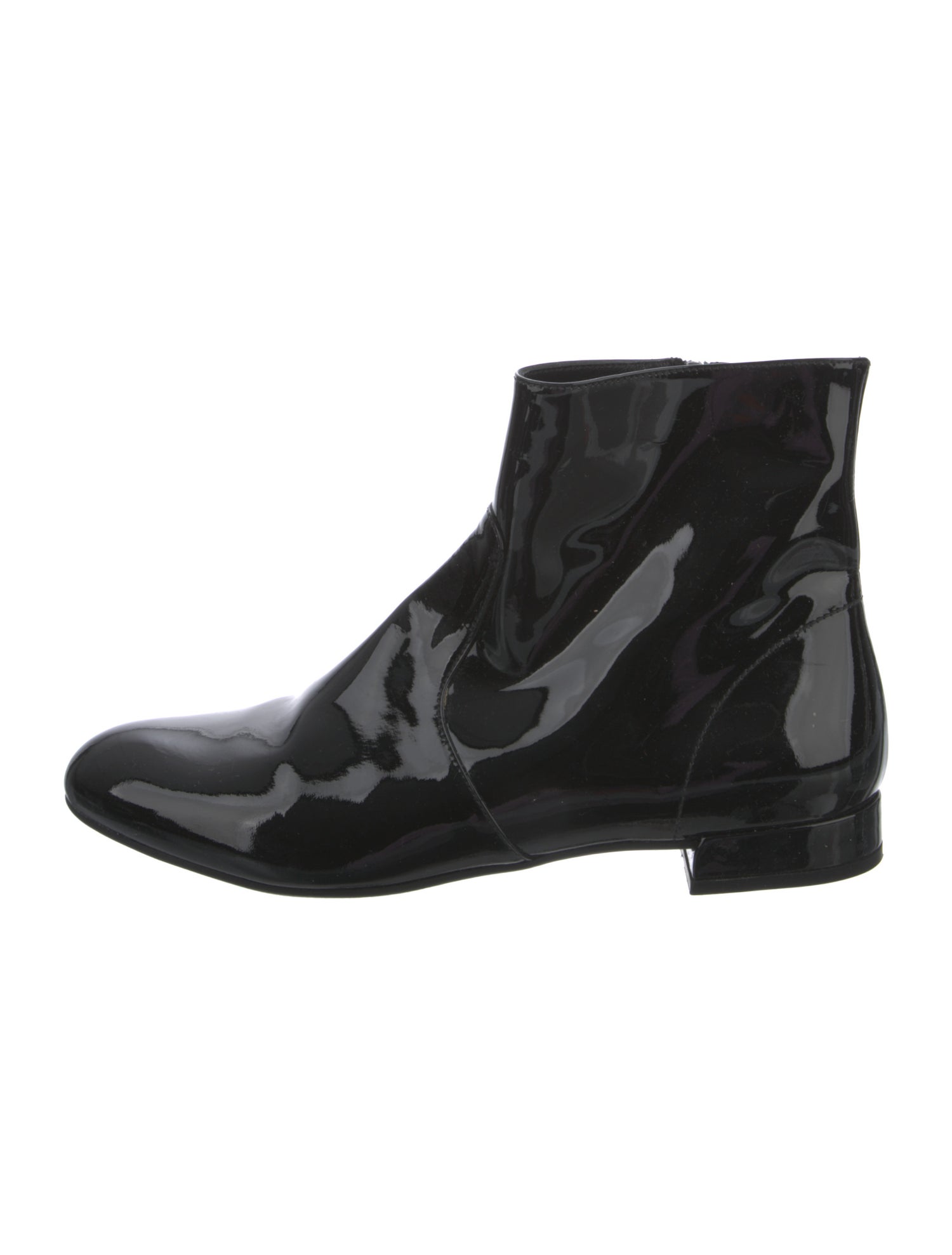 Prada Patent Leather Chelsea Boots