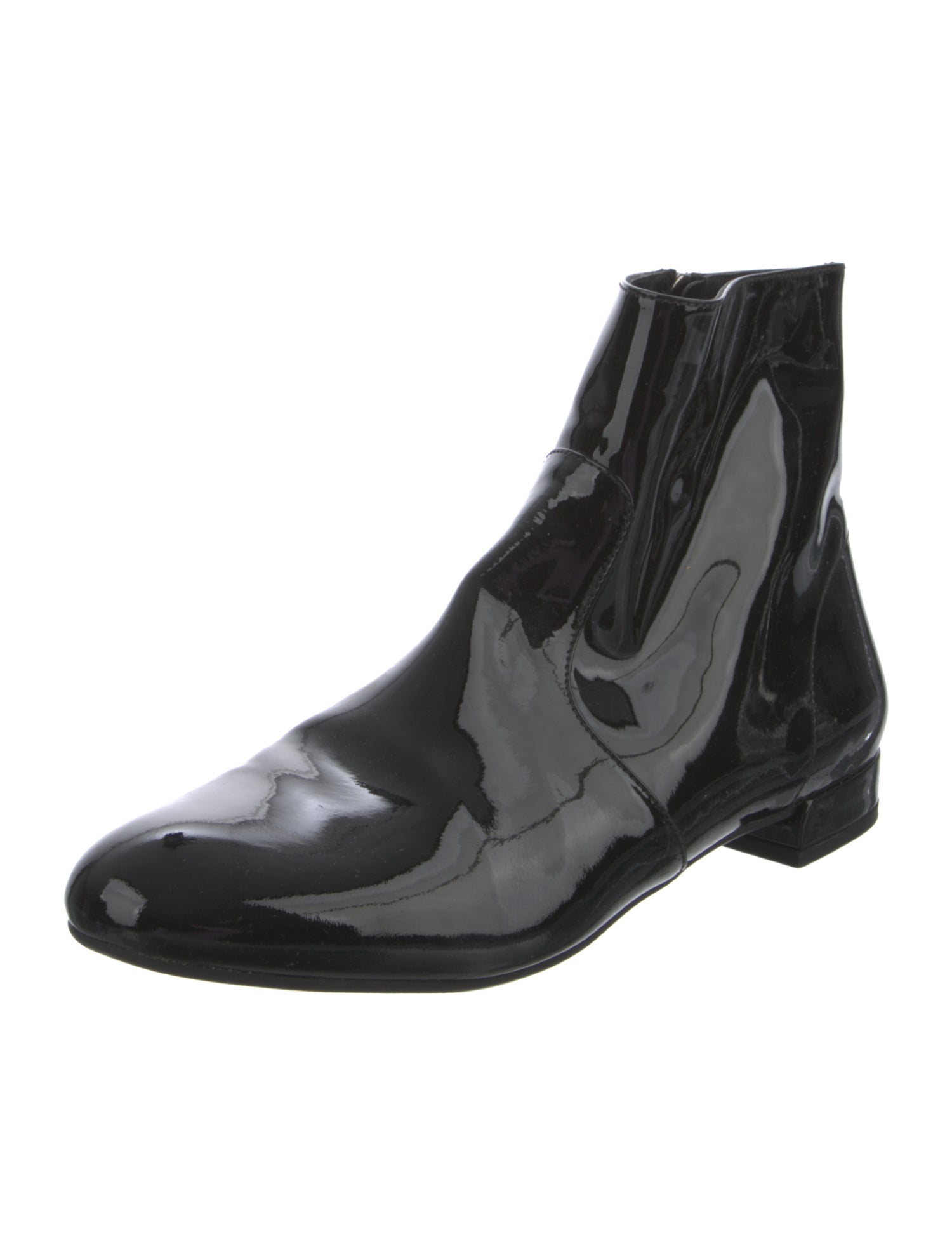 Prada Patent Leather Chelsea Boots