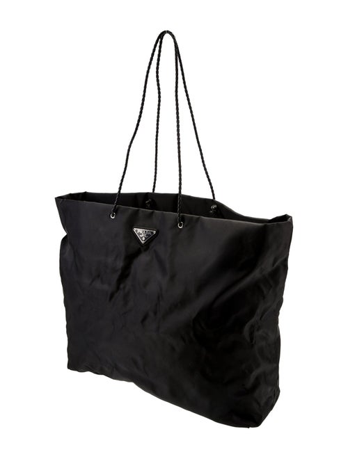 Prada Enameled Metal Triangle Tote