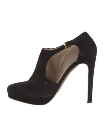 Prada Suede Cutout Accent Slingback Pumps