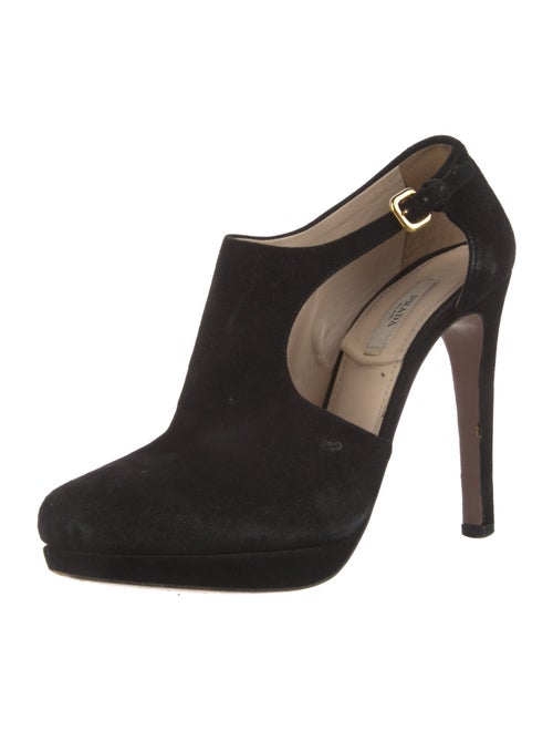 Prada Suede Cutout Accent Slingback Pumps