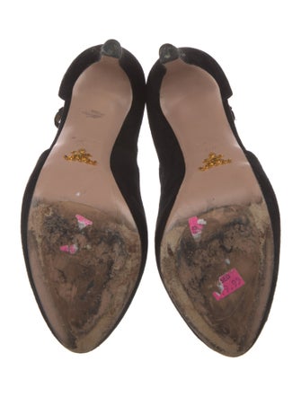 Prada Suede Cutout Accent Slingback Pumps