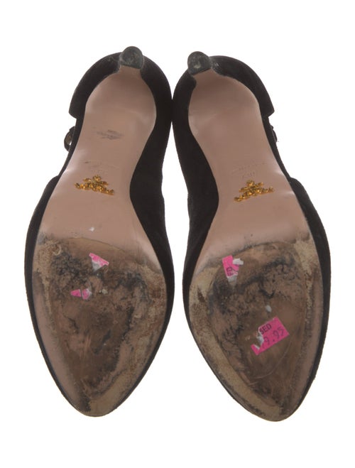 Prada Suede Cutout Accent Slingback Pumps