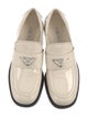 Prada Enameled Metal Triangle Patent Leather Loafers