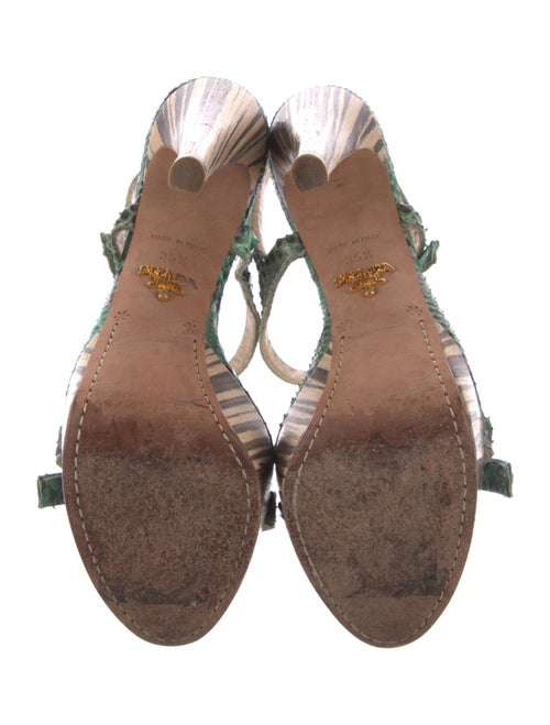 Prada Snakeskin Animal Print Slingback Sandals