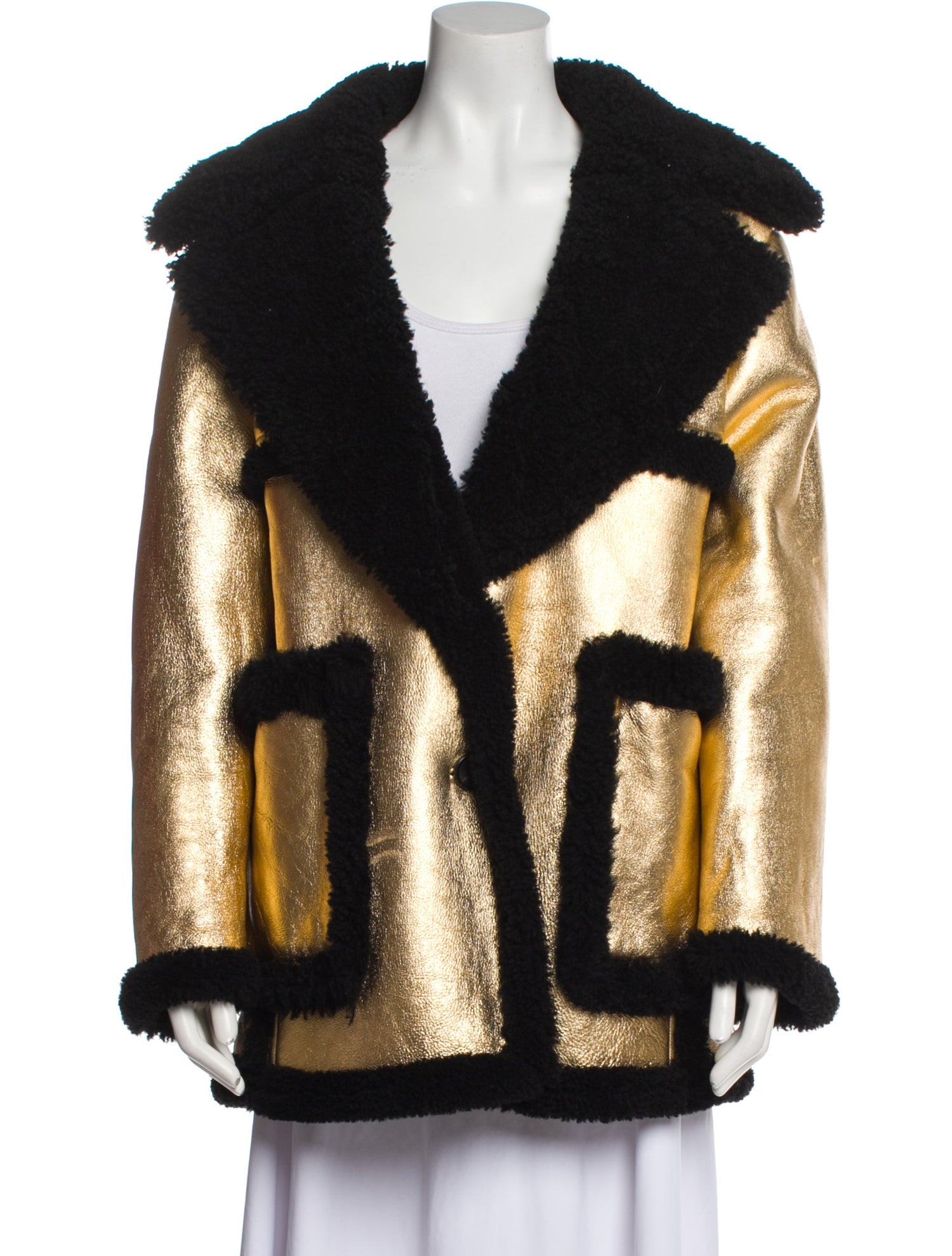 Prada 2014 Leather Faux Fur Coat