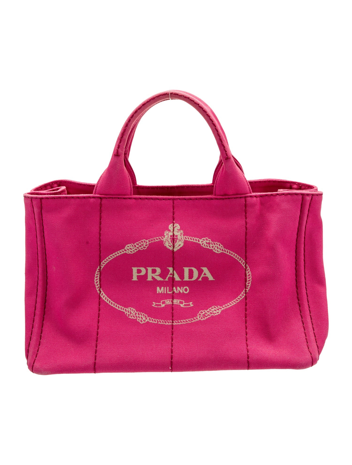 Prada Enameled Metal Triangle Top Handle Bag