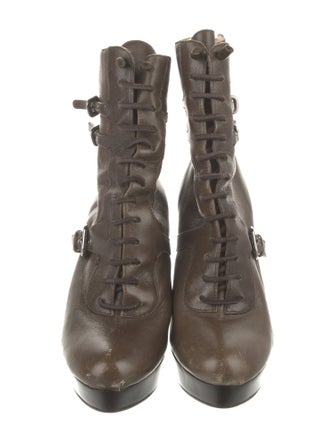 Prada Leather Lace-Up Boots