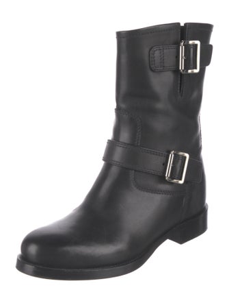 Prada Leather Moto Boots
