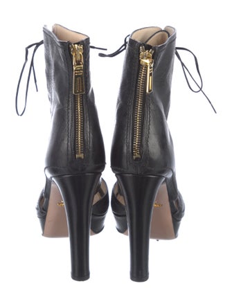 Prada Leather Lace-Up Boots