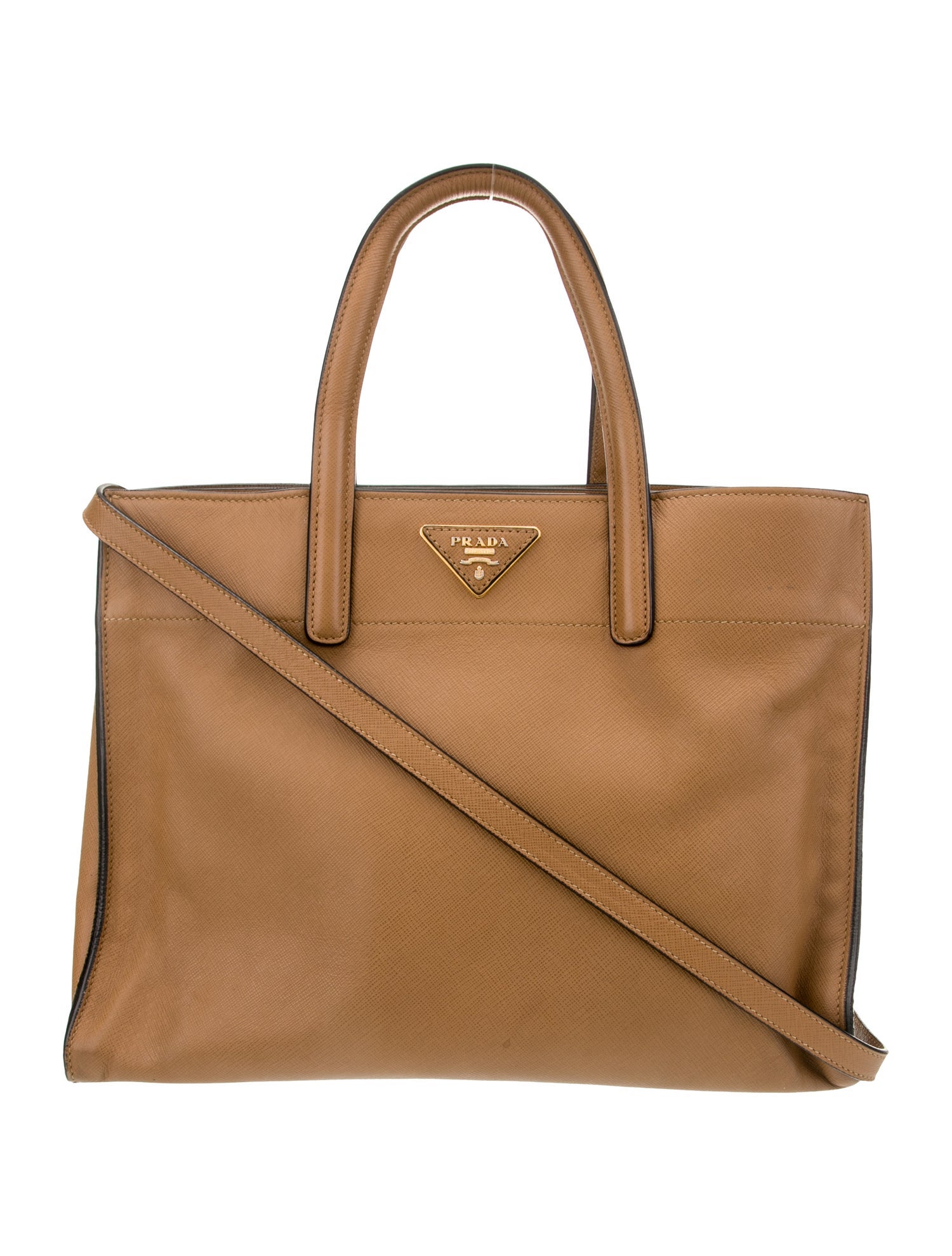 Prada Enameled Metal Triangle Crossbody Bag