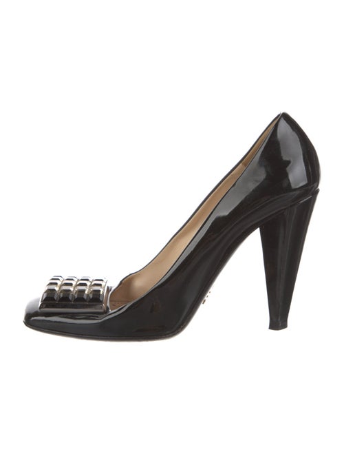 Prada Patent Leather Crystal Embellishments Pumps