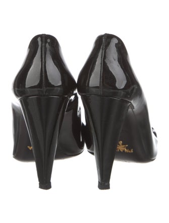 Prada Patent Leather Crystal Embellishments Pumps