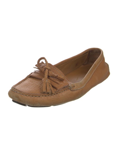 Prada Leather Whipstitch Trim Loafers