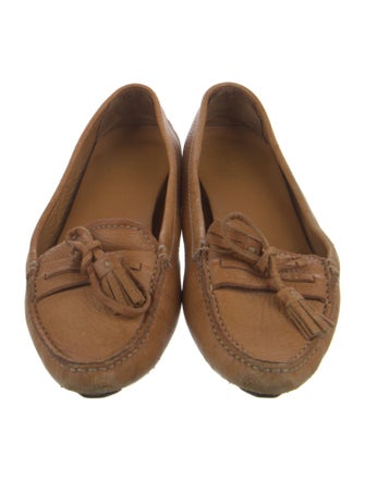 Prada Leather Whipstitch Trim Loafers