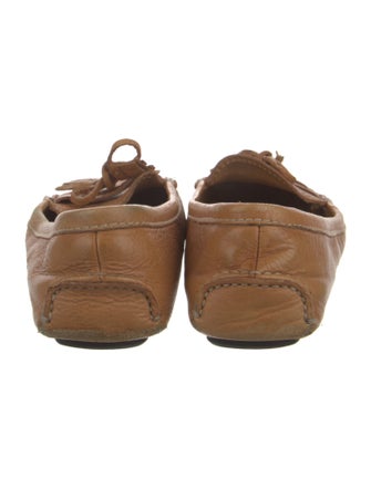 Prada Leather Whipstitch Trim Loafers