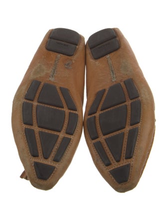 Prada Leather Whipstitch Trim Loafers