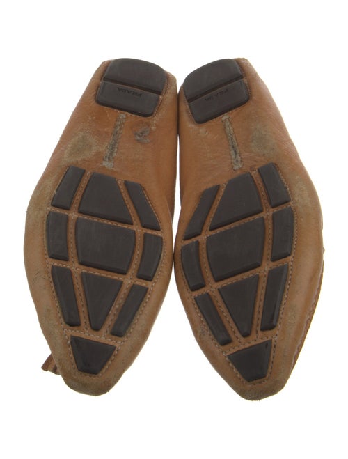 Prada Leather Whipstitch Trim Loafers