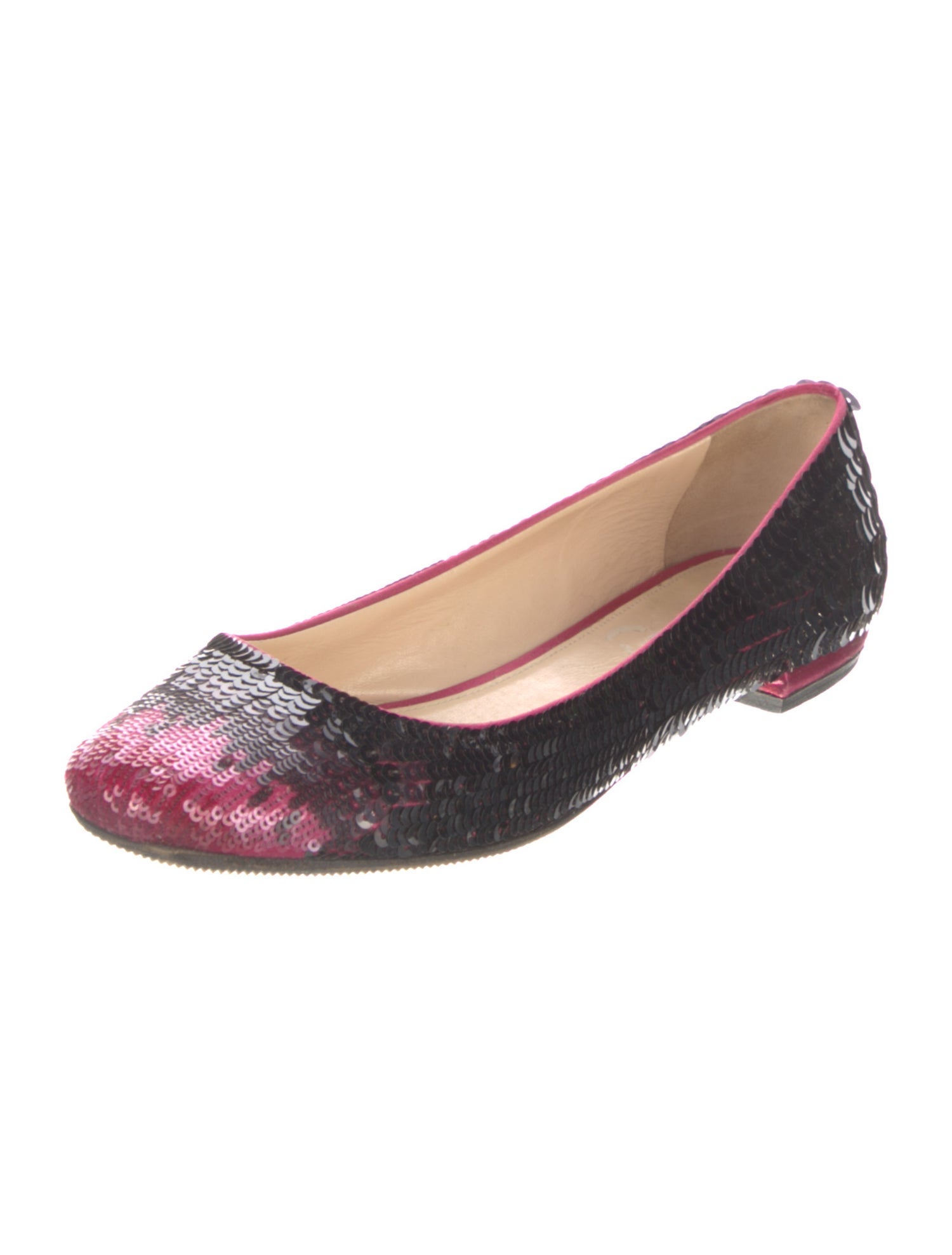 Prada Sequins Colorblock Pattern Ballet Flats