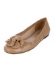 Prada Leather Bow Accents Ballet Flats