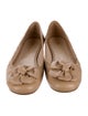 Prada Leather Bow Accents Ballet Flats