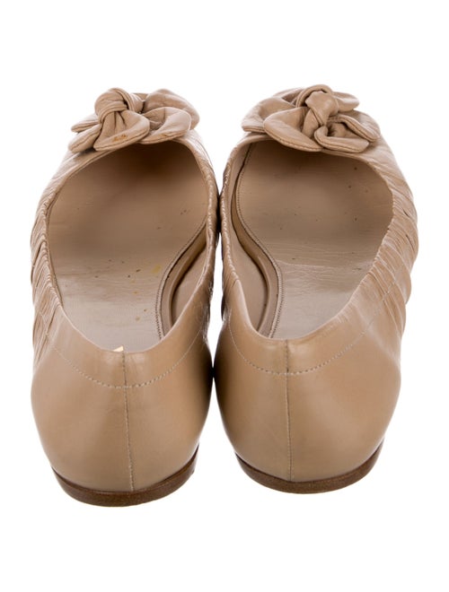 Prada Leather Bow Accents Ballet Flats
