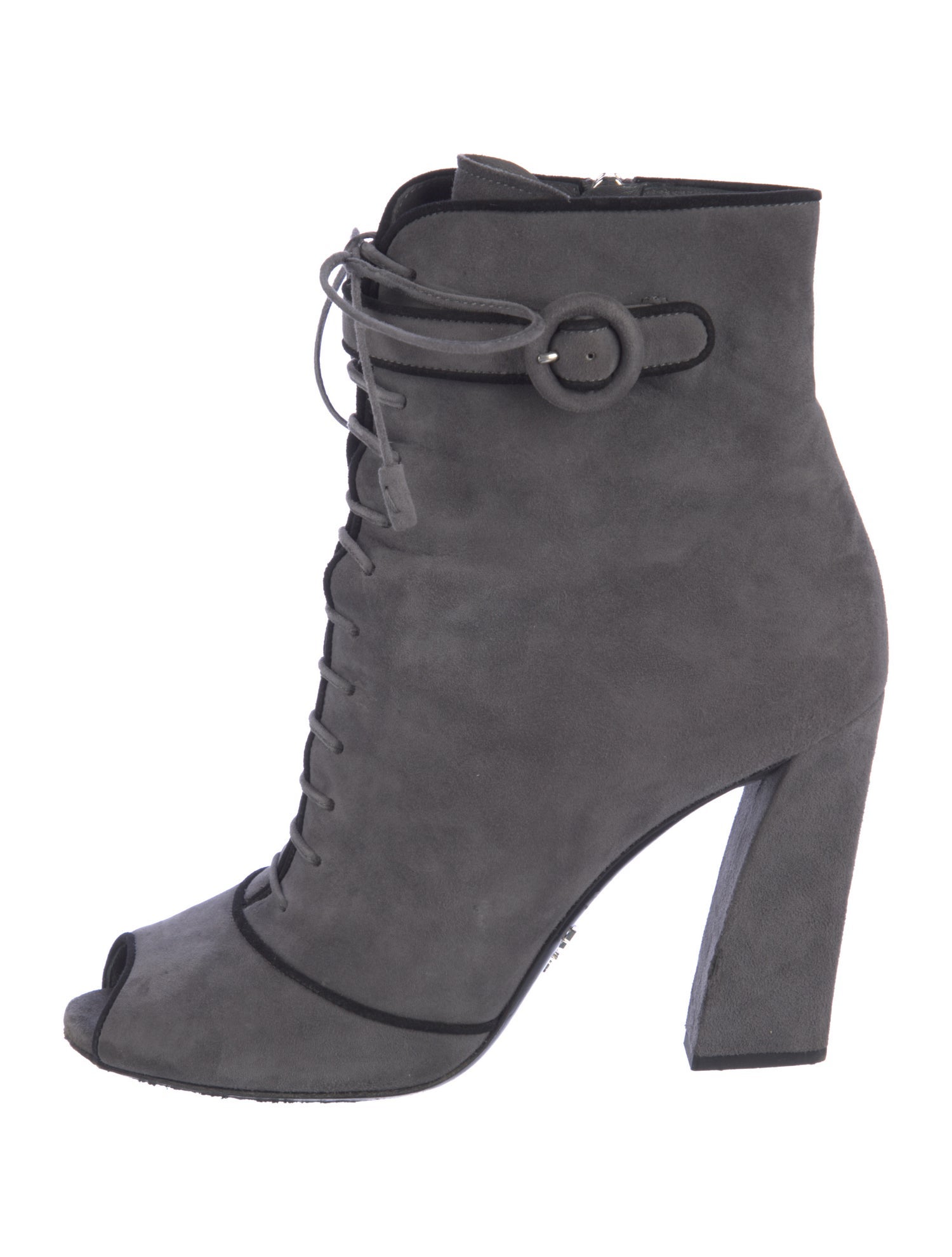 Prada Suede Lace-Up Boots