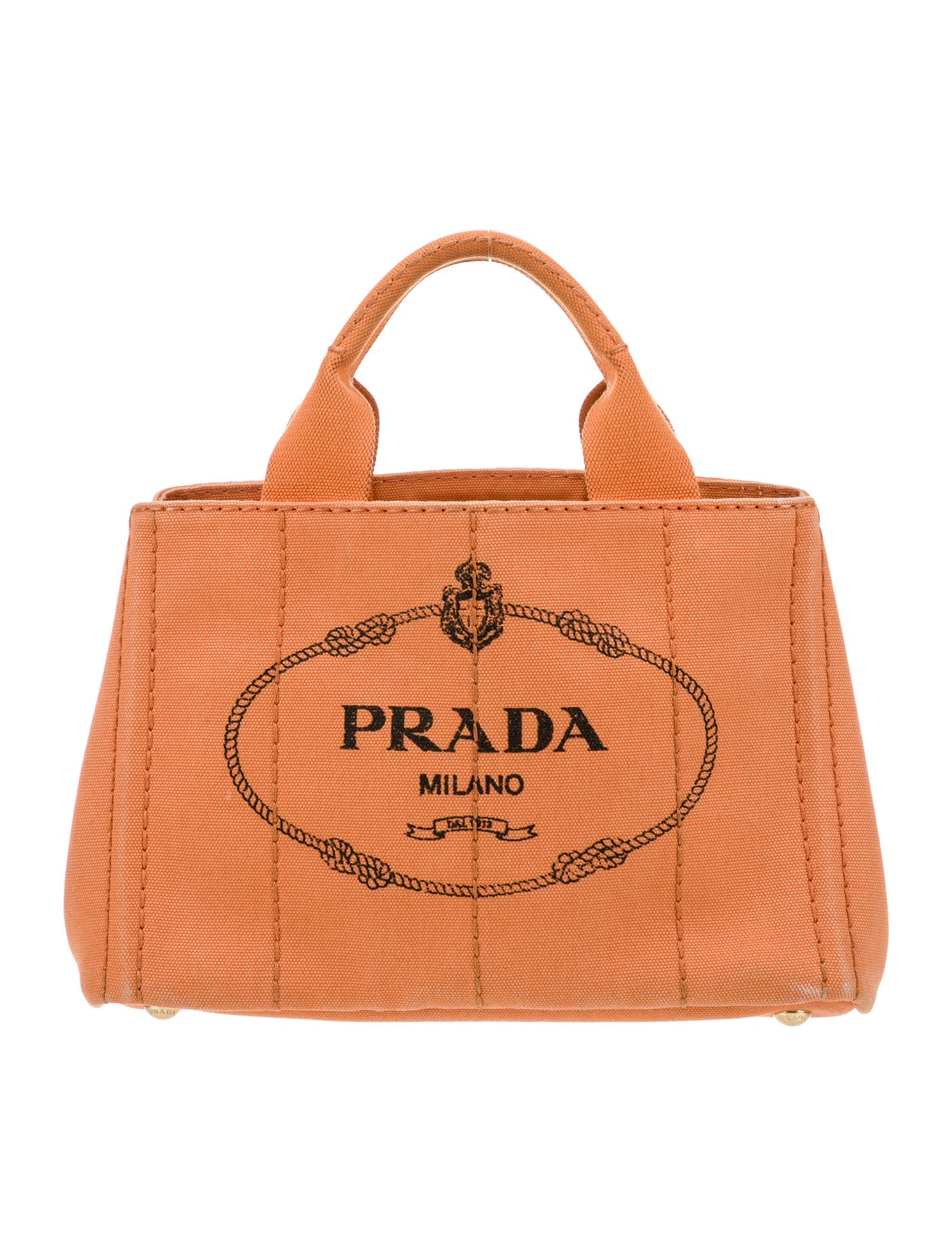 Prada Enameled Metal Triangle Top Handle Bag Small