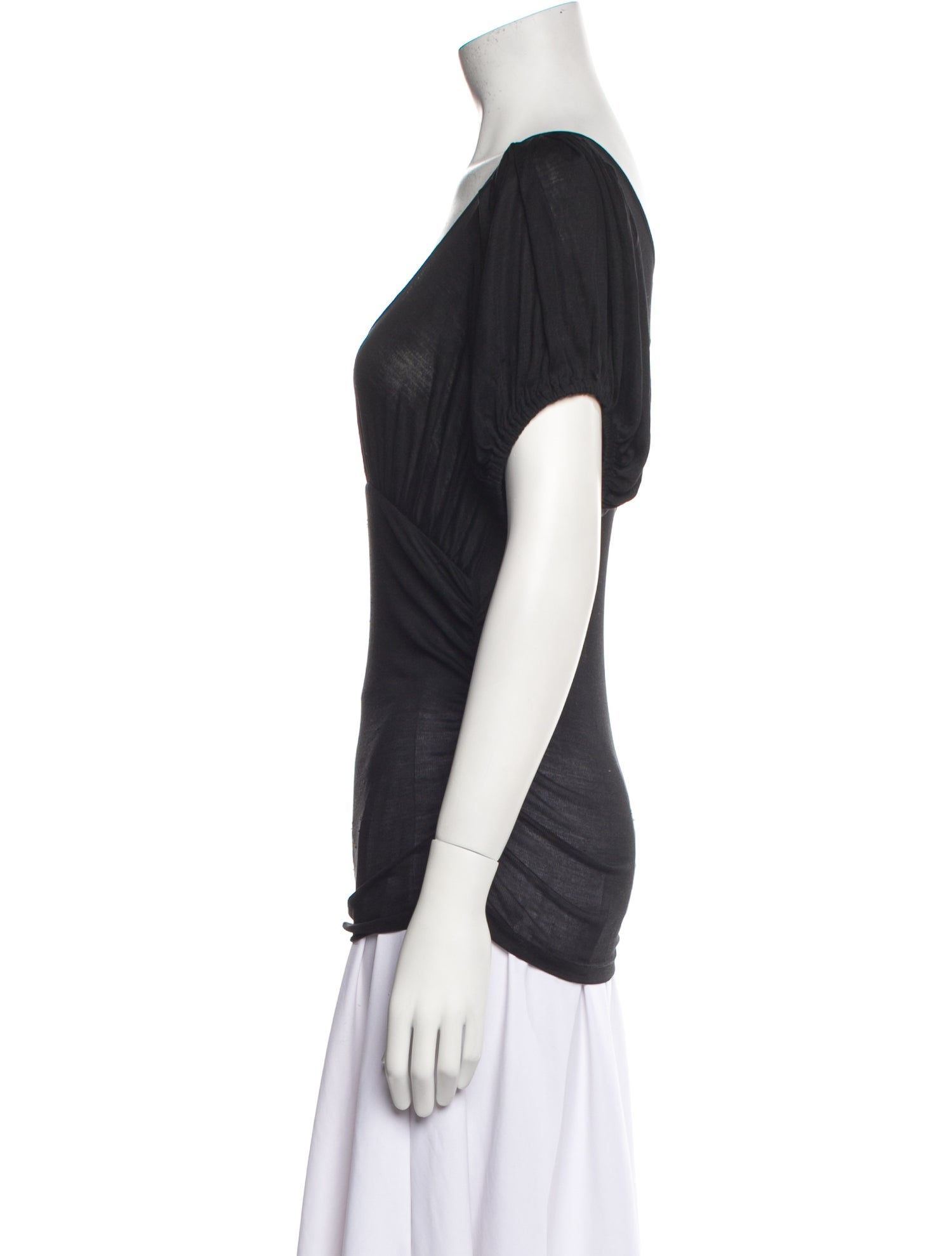 Prada Silk Scoop Neck T-Shirt