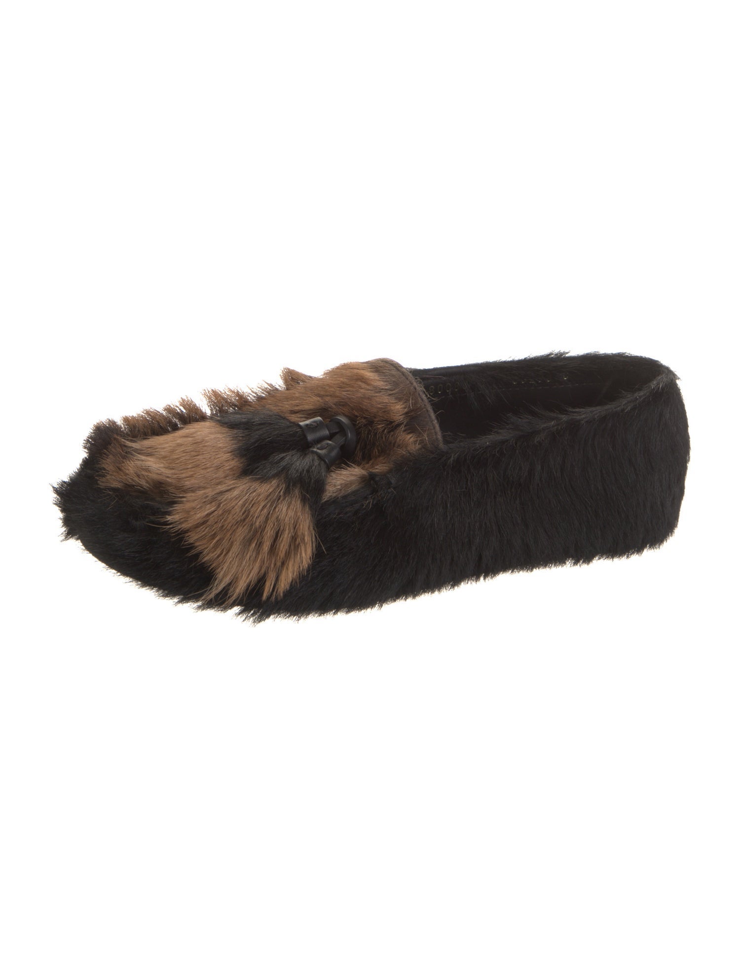 Prada Fur Tassel Accents Moccasins